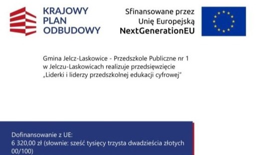 Baner z tytułem projektu i logo UE i KPO